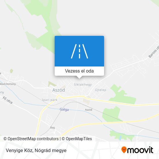 Venyige Köz térkép
