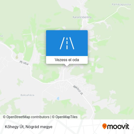 Kőhegy Út térkép