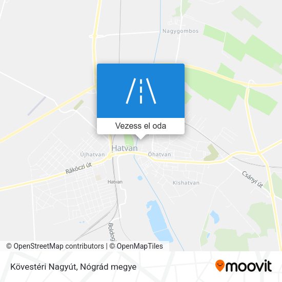 Kövestéri Nagyút térkép