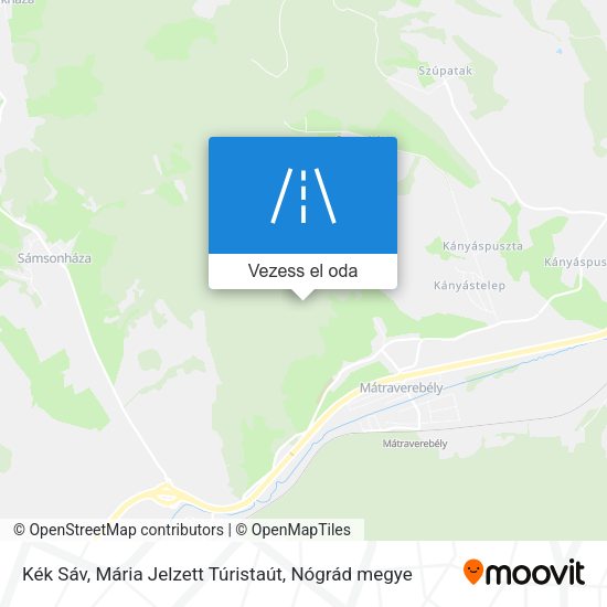 Kék Sáv, Mária Jelzett Túristaút térkép