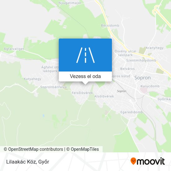 Lilaakác Köz térkép