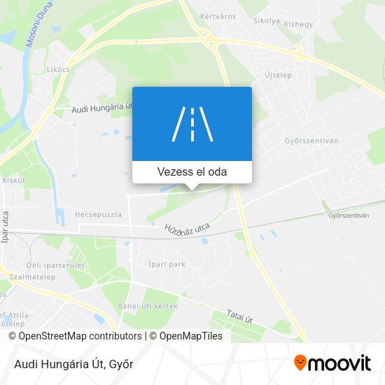 Audi Hungária Út térkép