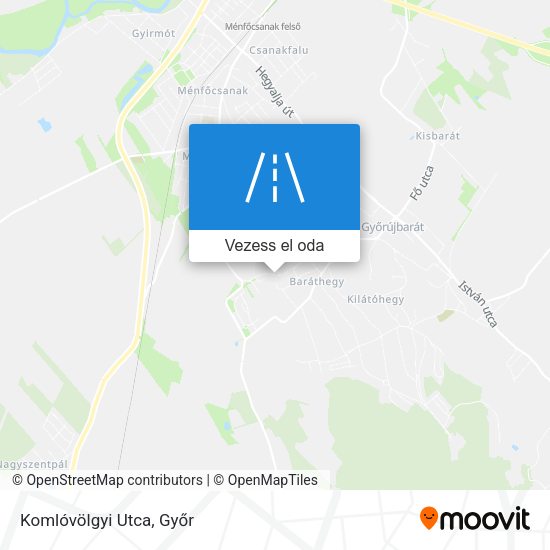 Komlóvölgyi Utca térkép
