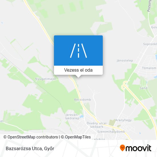 Bazsarózsa Utca térkép