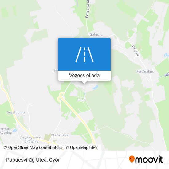 Papucsvirág Utca térkép