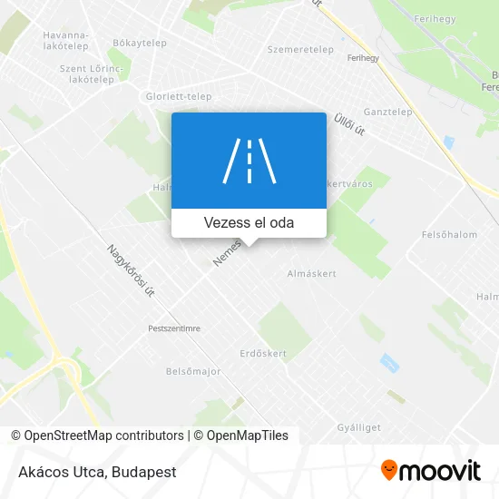 Akácos Utca térkép