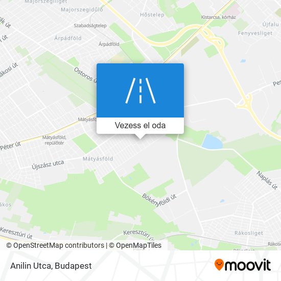 Anilin Utca térkép