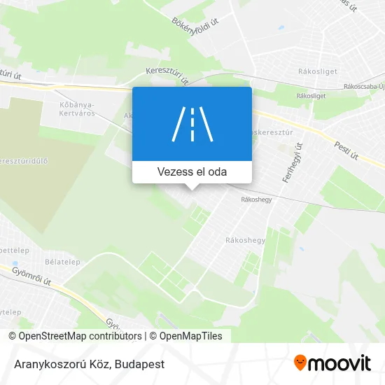 Aranykoszorú Köz térkép