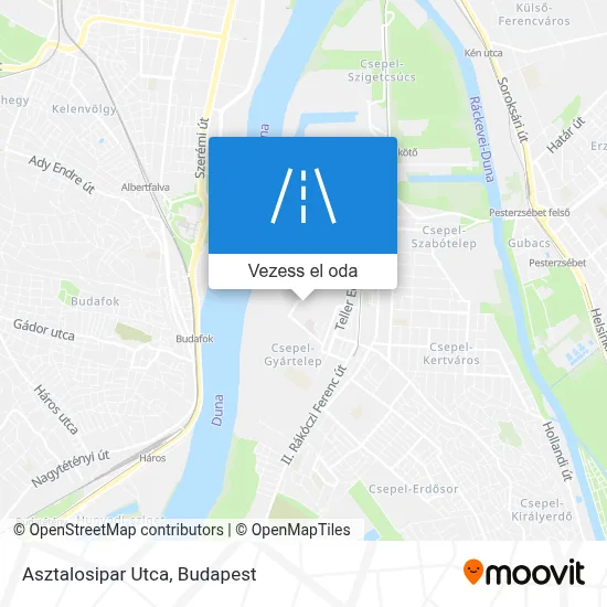 Asztalosipar Utca térkép