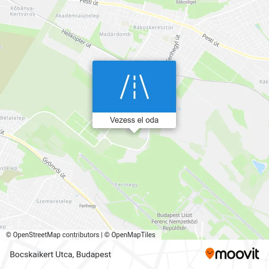 Bocskaikert Utca térkép