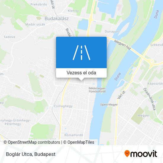 Boglár Utca térkép