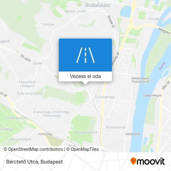 Bérctető Utca térkép