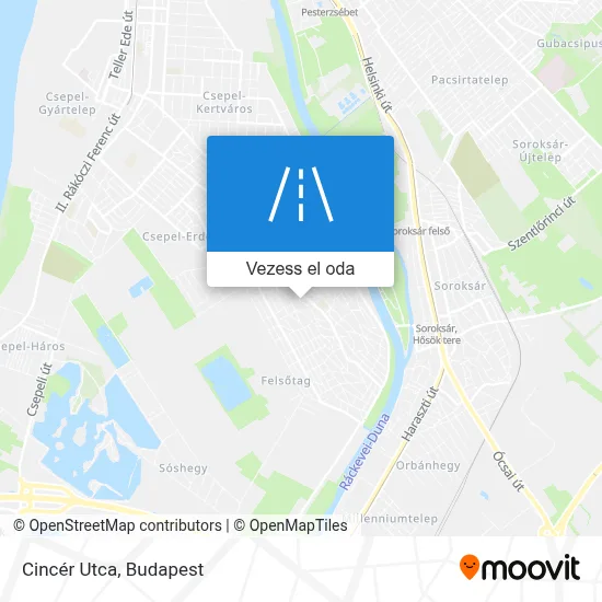 Cincér Utca térkép