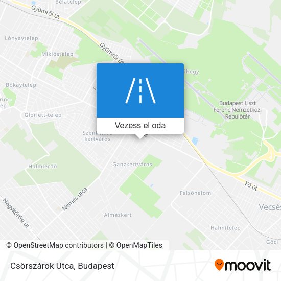 Csörszárok Utca térkép