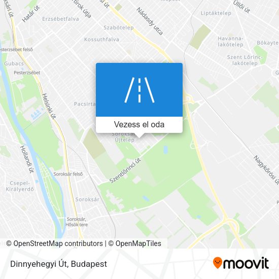 Dinnyehegyi Út térkép