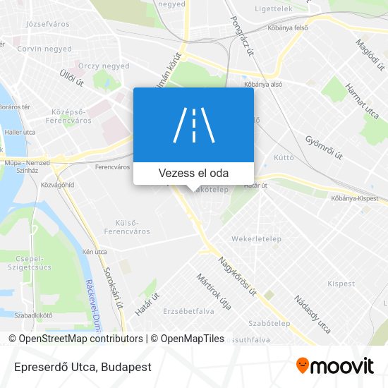 Epreserdő Utca térkép