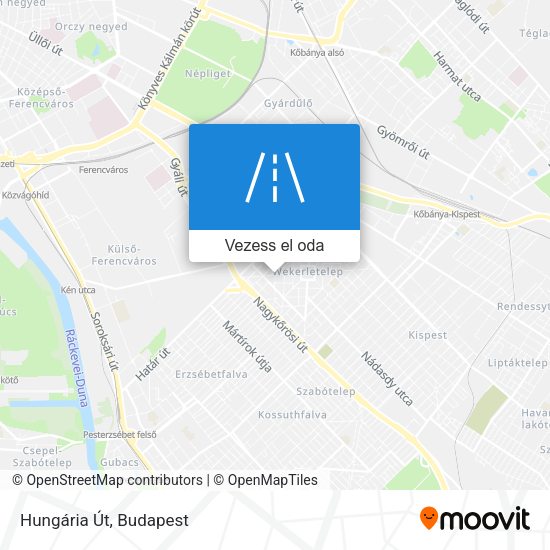 Hungária Út térkép