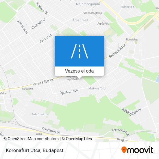 Koronafürt Utca térkép
