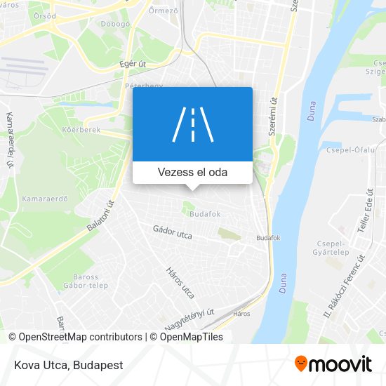 Kova Utca térkép