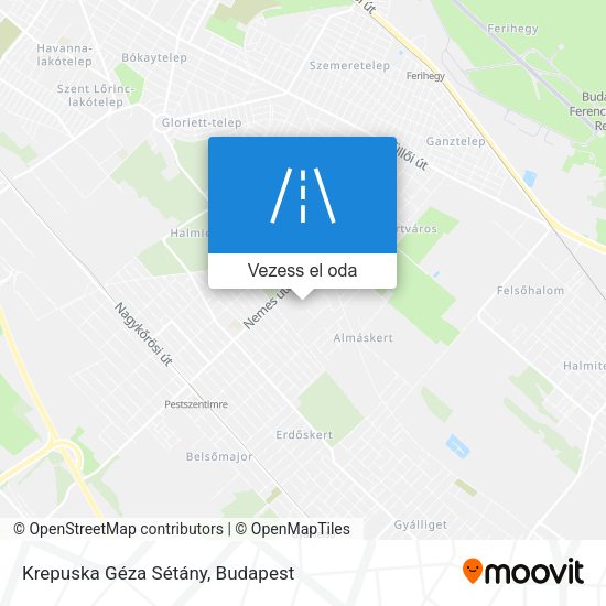 Krepuska Géza Sétány térkép