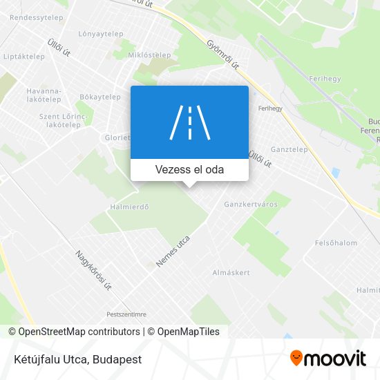 Kétújfalu Utca térkép