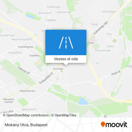 Mokány Utca térkép
