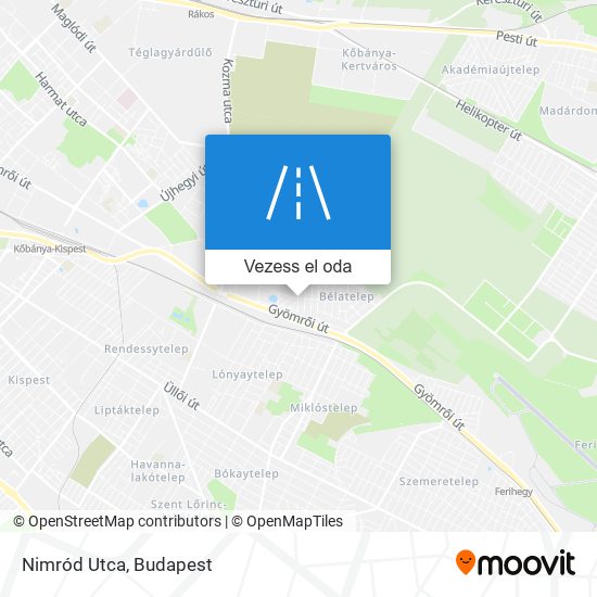Nimród Utca térkép