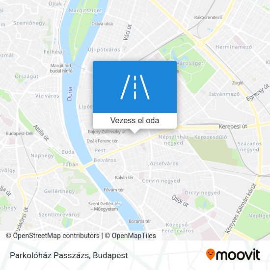 Parkolóház Passzázs térkép