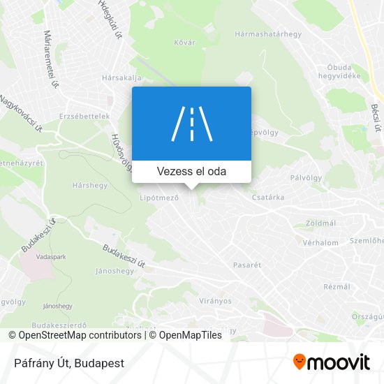 Páfrány Út térkép