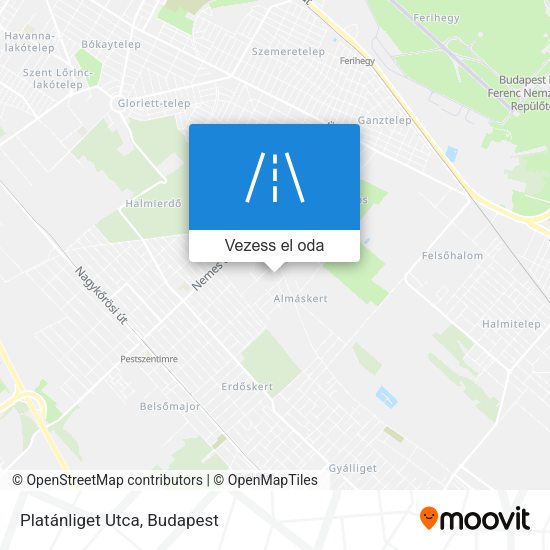 Platánliget Utca térkép