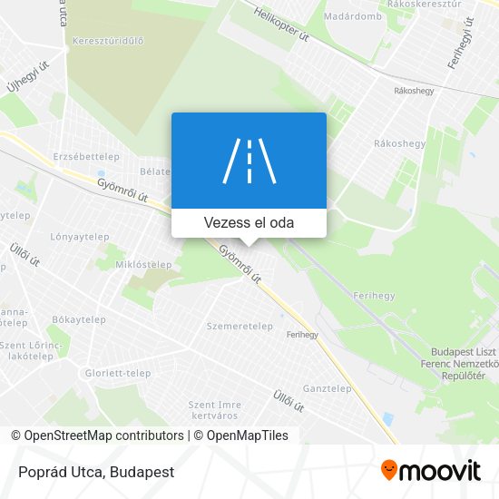 Poprád Utca térkép