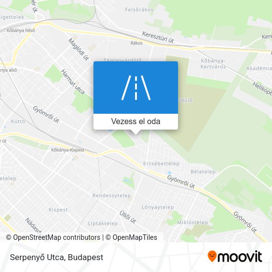 Serpenyő Utca térkép