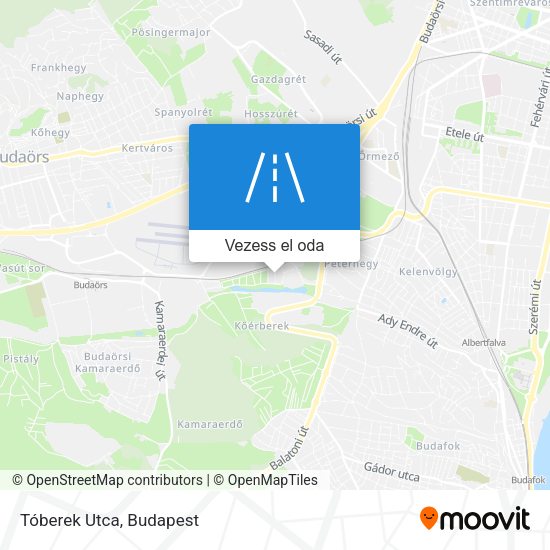 Tóberek Utca térkép