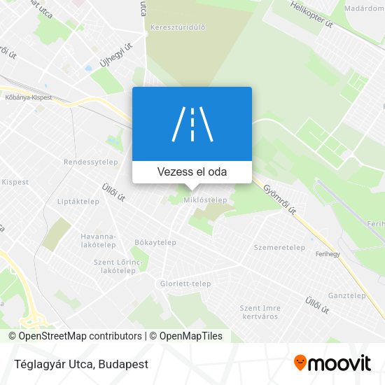 Téglagyár Utca térkép
