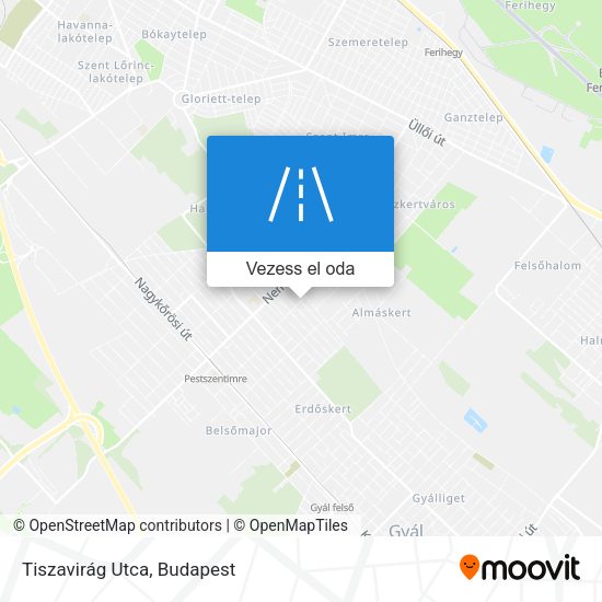 Tiszavirág Utca térkép