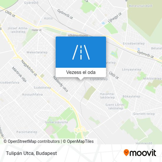 Tulipán Utca térkép