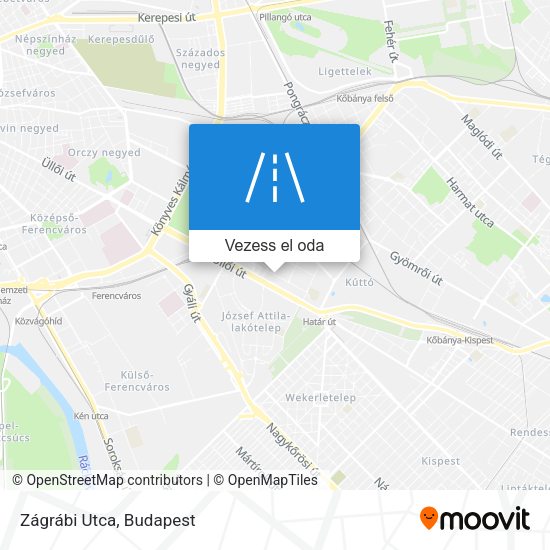 Zágrábi Utca térkép