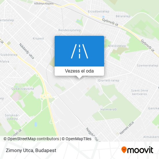 Zimony Utca térkép