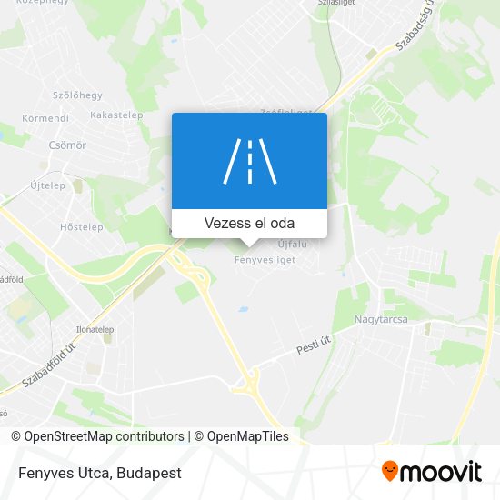 Fenyves Utca térkép