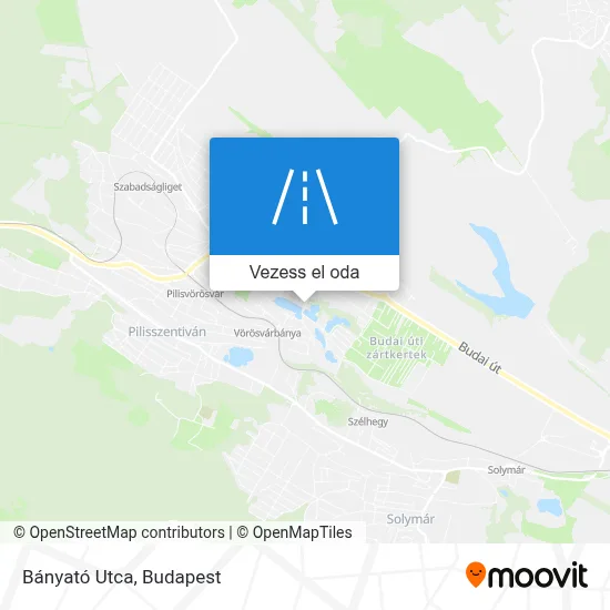 Bányató Utca térkép