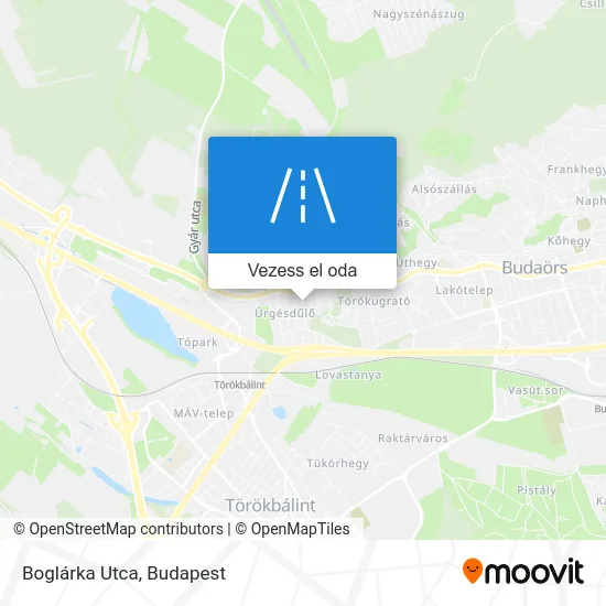 Boglárka Utca térkép