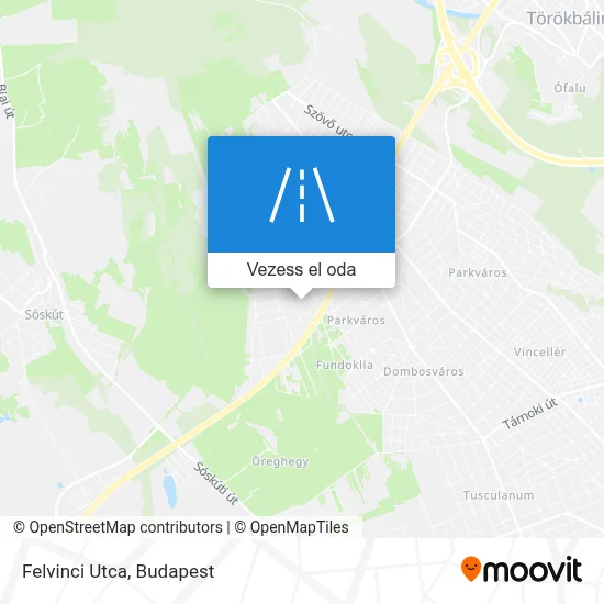 Felvinci Utca térkép