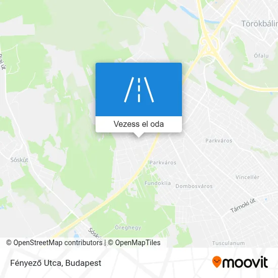 Fényező Utca térkép