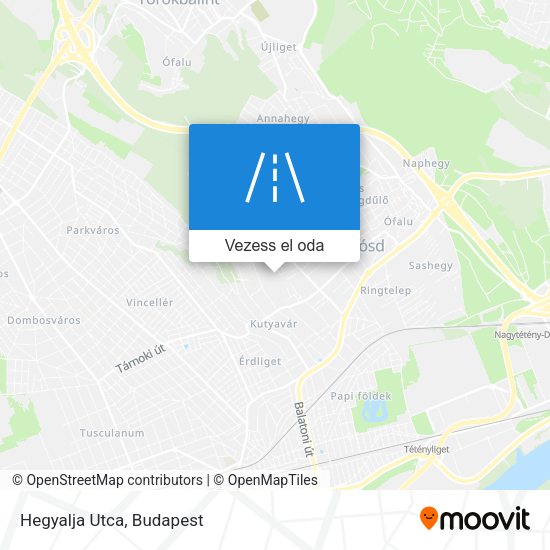 Hegyalja Utca térkép