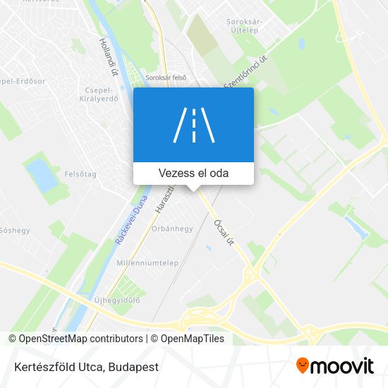 Kertészföld Utca térkép