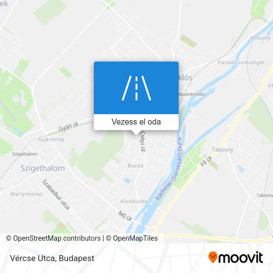Vércse Utca térkép