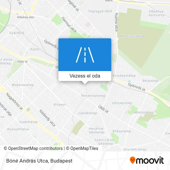 Bóné András Utca térkép