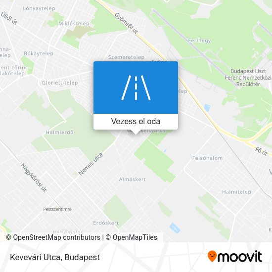 Kevevári Utca térkép