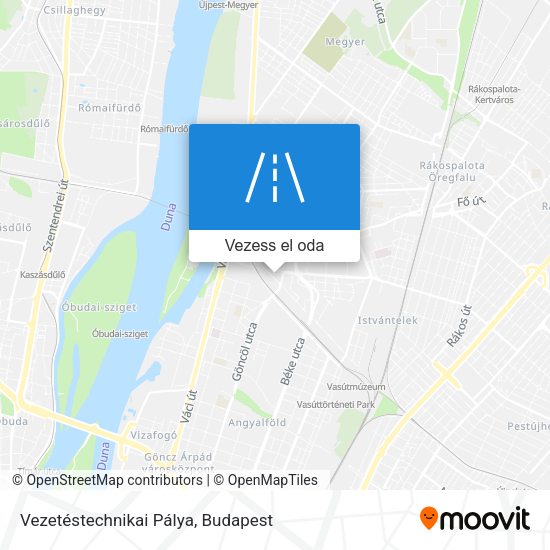 Vezetéstechnikai Pálya térkép