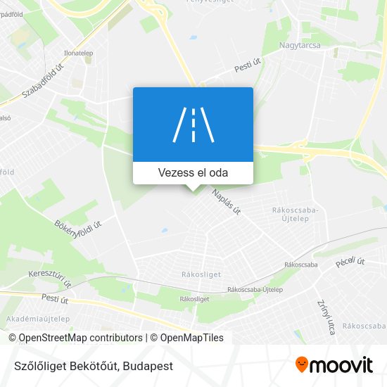 Szőlőliget Bekötőút térkép